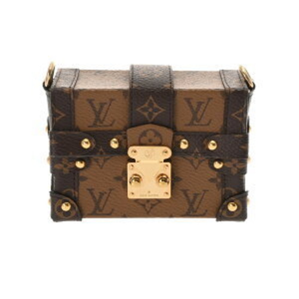 Louis Vuitton Reverse Essential Trunk Chain Shoulder Bag Camel Brown Bag